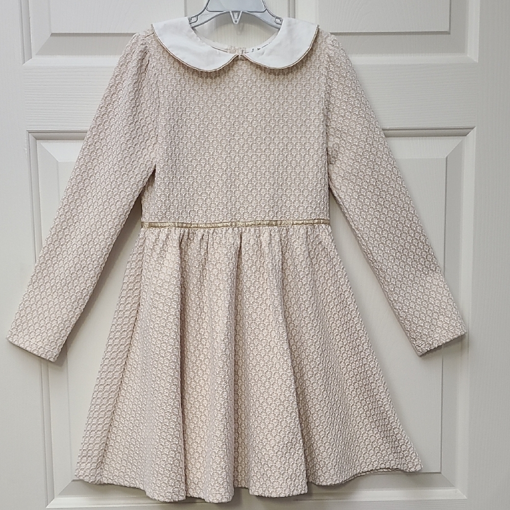 Janie and Jack Cream Dress with White Collar
